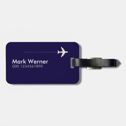 もうおもしろい一度行くぞ！飛行機旅行 ラゲッジタグ (裏面横)