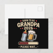 もうすぐおじいちゃんに エスト 2026 赤ちゃん発表 案内ポストカード (正面/裏面)