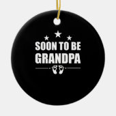 もうすぐおじいちゃん 妊娠発表 セラミックオーナメント (正面)
