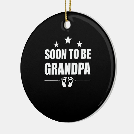 もうすぐおじいちゃん 妊娠発表 セラミックオーナメント (左)