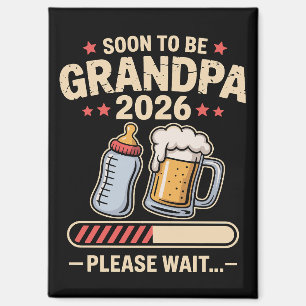 もうすぐおじいちゃん 2026年ベイビーおめでとう マグネット