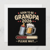 もうすぐおじいちゃん 2026年ベイビーおめでとう 招待状 (正面/裏面)
