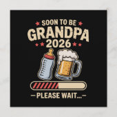 もうすぐおじいちゃん 2026年ベイビーおめでとう 招待状 (正面)