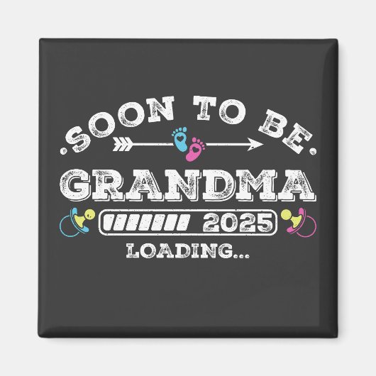 もうすぐおばあちゃん2025 ローディングスクエア マグネット (正面)