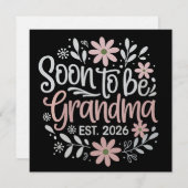 もうすぐおばあちゃん 2026年妊娠発表 招待状 (正面/裏面)