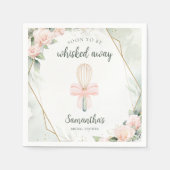 もうすぐウィスキッ遠くにクピンクフローラブライダルシャワー スタンダードカクテルナプキン (正面)