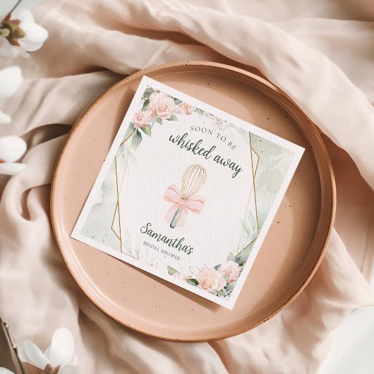 もうすぐウィスキッ遠くにクピンクフローラブライダルシャワー スタンダードカクテルナプキン