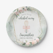 もうすぐウィスキッ遠くにクピンクフローラブライダルシャワー ペーパープレート (正面)