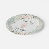 もうすぐウィスキッ遠くにクピンクフローラブライダルシャワー ペーパープレート (アングル)