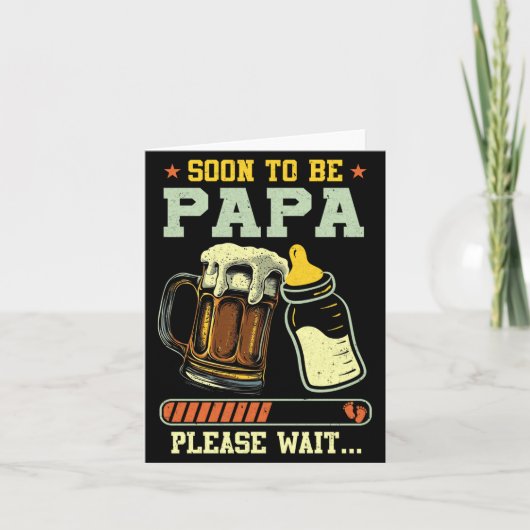 もうすぐパパに！2025年出産予定妊娠発表ロゴ カード (正面)