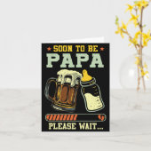 もうすぐパパに！2025年出産予定妊娠発表ロゴ カード (黄色い花)