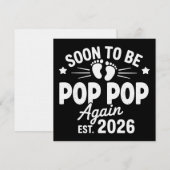 もうすぐポップポップがまた来るよ。2026年出産予定 招待状 (正面/裏面)
