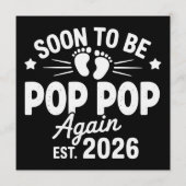 もうすぐポップポップがまた来るよ。2026年出産予定 招待状 (正面)
