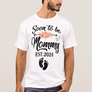 もうすぐママになる2024母の日の初めての母 Tシャツ