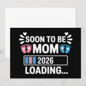 もうすぐママ2026 ローディング中 妊娠発表 招待状 (正面/裏面)