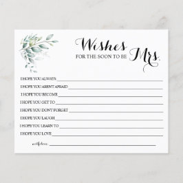 もうすぐミセスになる花嫁のためのシャワーのカード チラシ