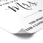 もうすぐミセスシャワーのサインにキスは何回？ ポスター (角)