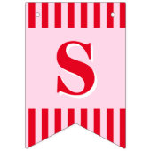 もうすぐミセス・レトロ・レッド&ピンクストライプズ バンティングフラッグ (第2の旗)