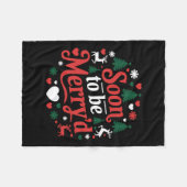 もうすぐメリークリスマスのカップル婚約したマッチ フリースブランケット (正面(横))
