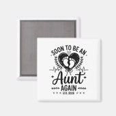 もうすぐ叔母に！ 2026年出産予定 妊娠発表 マグネット (正面/裏面)