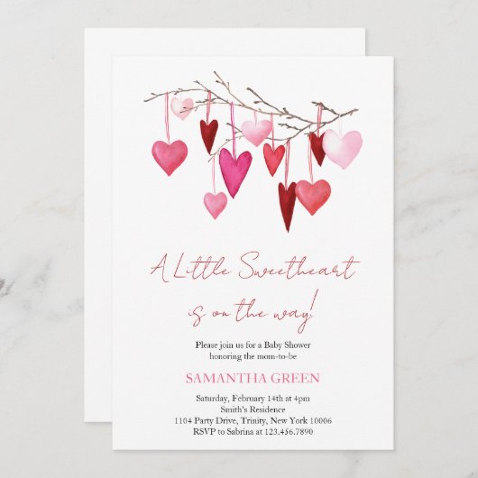 もうすぐ小さな天使がやってくる お知らせ 招待状 (正面/裏面)