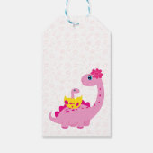 もうすぐ恐竜の母の赤ちゃんシャワーを孵化する女の子だ ギフトタグ (裏面)