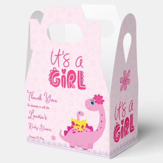 もうすぐ恐竜の母の赤ちゃんシャワーを孵化する女の子だ フェイバーボックス (オープン)