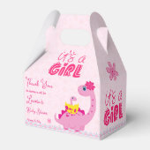 もうすぐ恐竜の母の赤ちゃんシャワーを孵化する女の子だ フェイバーボックス (正面サイド)