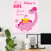 もうすぐ恐竜の母の赤ちゃんシャワーを孵化する女の子だ ポスター (ホームオフィス)