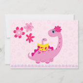 もうすぐ恐竜の母の赤ちゃんシャワーを孵化する女の子だ 招待状 (裏面)