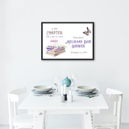 もうすぐ新しい章が始まる ラベンダー ブックス ベイビー シャワー 横断幕