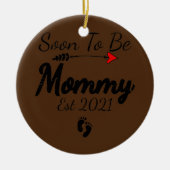 もうすぐ母の日になる母の妊娠 セラミックオーナメント (正面)