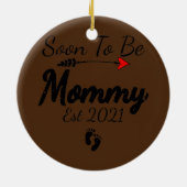 もうすぐ母の日になる母の妊娠 セラミックオーナメント (裏面)