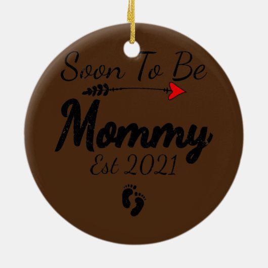 もうすぐ母の日になる母の妊娠 セラミックオーナメント (裏面)