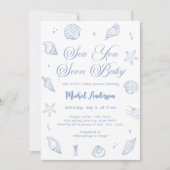 もうすぐ海で会おう！沿岸のベイビーシャワー 招待状 (正面)