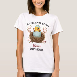 もうすぐ生まれるよ かわいいひよこ ベビーシャワー Tシャツ