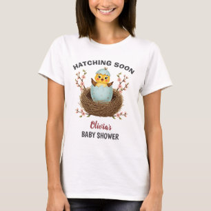 もうすぐ生まれるよ かわいいひよこ ベビーシャワー Tシャツ