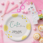 もうすぐ生まれる小さな天使 レモン シトラス ベイビー シャワー ペーパープレート (パーティー)