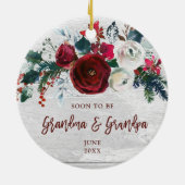 もうすぐ祖母になり、おじいちゃんパーソナライズされたフローラ セラミックオーナメント (裏面)