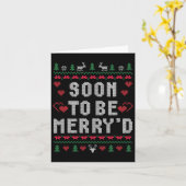 もうすぐ結婚するカップルのダサいクリスマス カード (黄色い花)