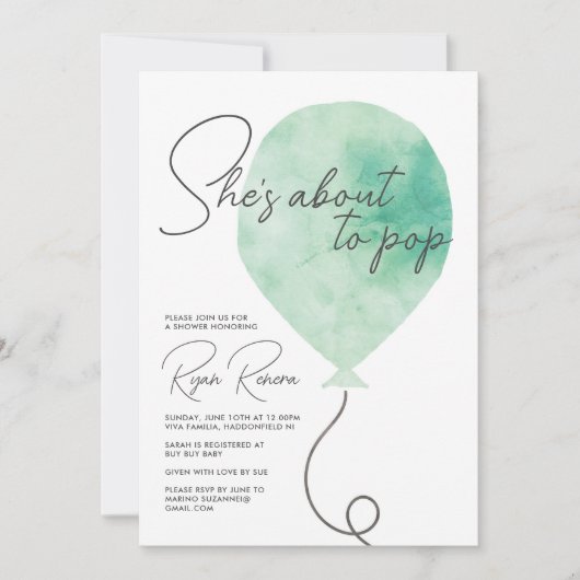 もうすぐ赤ちゃんポップ・アートのシャワー招待状 招待状 (正面)