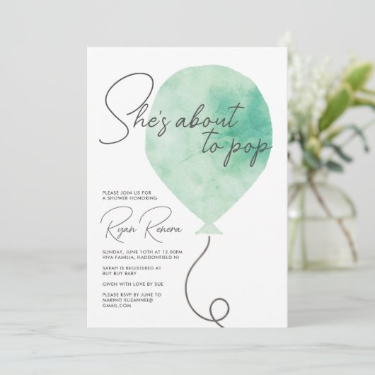 もうすぐ赤ちゃんポップ・アートのシャワー招待状 招待状 (スタンド正面)