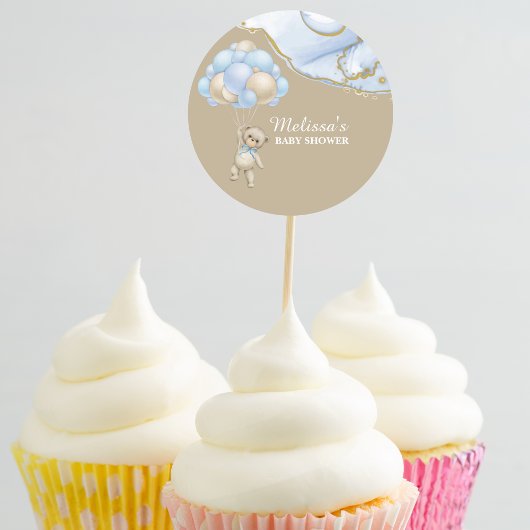 もうすぐ青い風船のカップケーキトッパーが届くのが待ち遠しい ラウンドシール