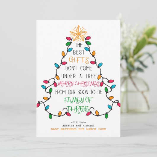 もうすぐ3つのクリスマス妊娠の家族 シーズンカード (スタンド正面)