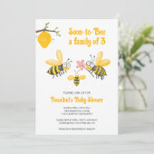 もうすぐ3人の赤ちゃんシャワー招待状 招待状 (スタンド正面)