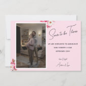 もうすぐ3枚の写真妊娠の発表になる 案内状 (正面)