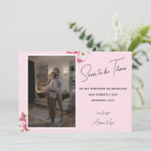 もうすぐ3枚の写真妊娠の発表になる 案内状 (スタンド正面)