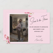 もうすぐ3枚の写真妊娠の発表になる 案内状 (正面/裏面)