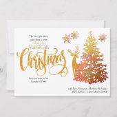 もうすぐ4つのクリスマスツリー妊娠の家族になる シーズンカード (正面)