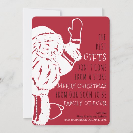もうすぐ4人のサンタ妊娠の家族 シーズンカード (正面)